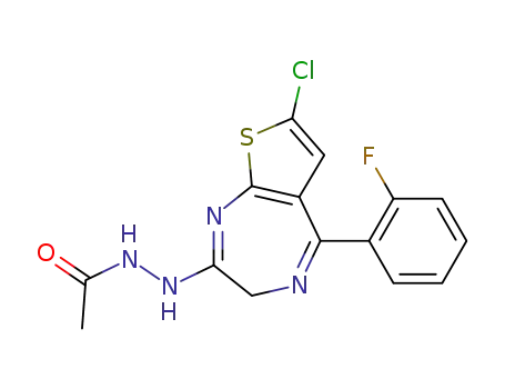 2-(2-acetylhydrazino)-7-chloro-5-(o-fluorophenyl)-3H-thieno[2,3-e]-1,4-diazepine